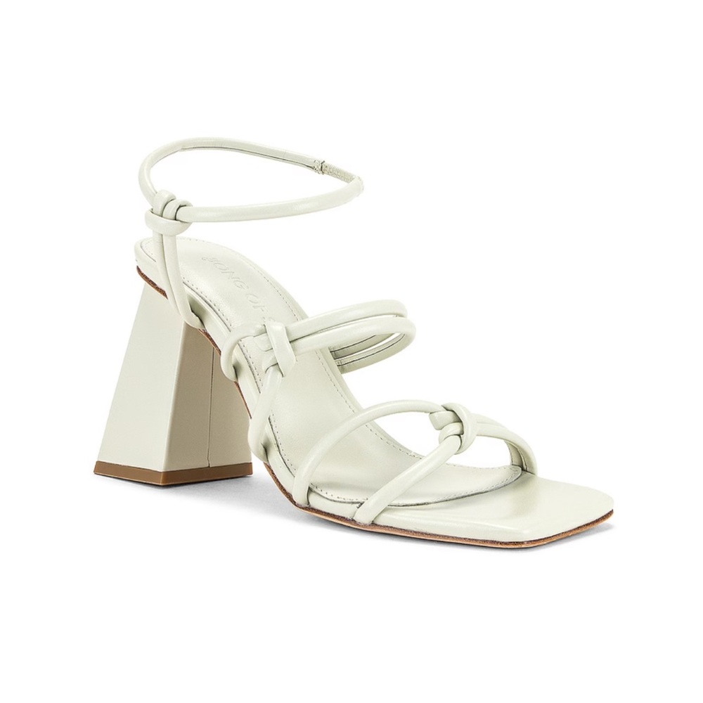 Song of Style Ivory Strappy Block Heel Sandals